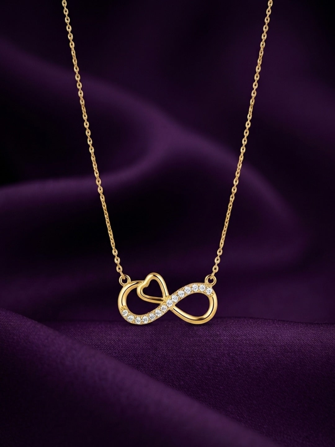 Rachiva 18K Gold Plated Infinity Heart Zircon Necklace