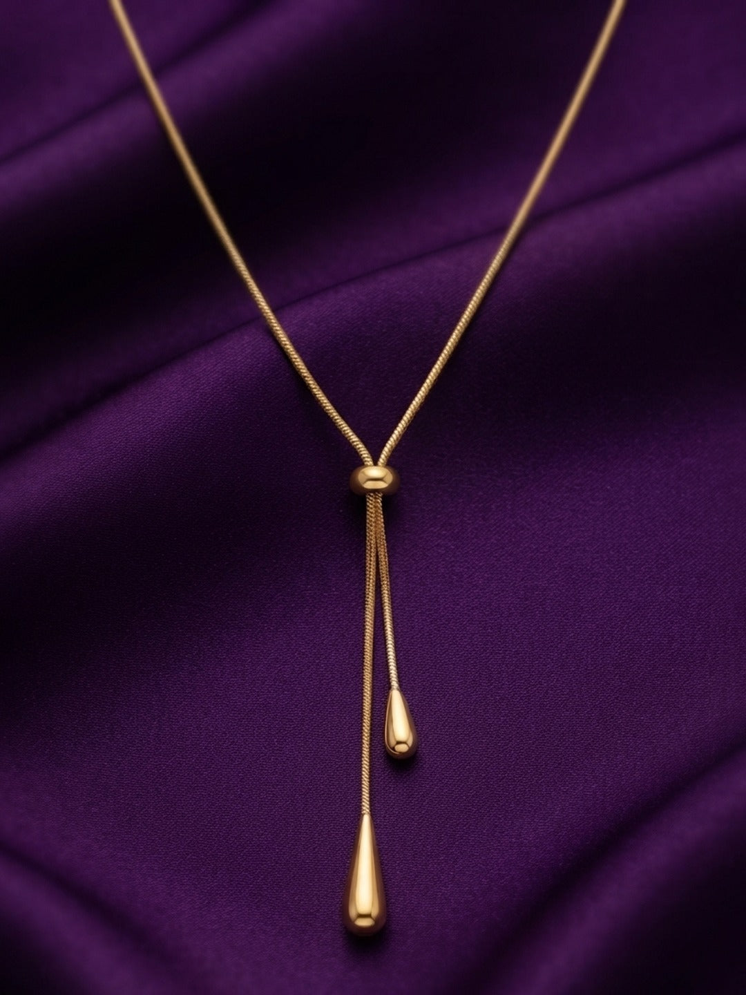 Rachiva 18K Gold Plated Adjustable Drop Necklace