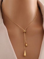 Rachiva 18K Gold Plated Adjustable Drop Necklace