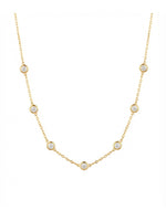Rachiva 18K Gold Plated Bezel Zircon Station Necklace