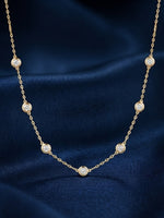 Rachiva 18K Gold Plated Bezel Zircon Station Necklace