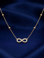 Rachiva 18K Gold Plated Infinity Zircon Beaded Necklace