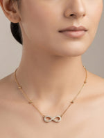 Rachiva 18K Gold Plated Infinity Zircon Beaded Necklace