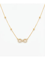 Rachiva 18K Gold Plated Infinity Zircon Beaded Necklace