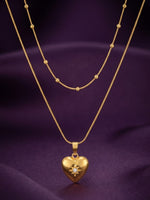 Rachiva 18K Gold Plated Layered Heart Pendant Necklace