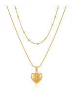 Rachiva 18K Gold Plated Layered Heart Pendant Necklace