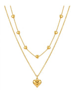 Rachiva 18K Gold Plated Layered Heart Charm Necklace