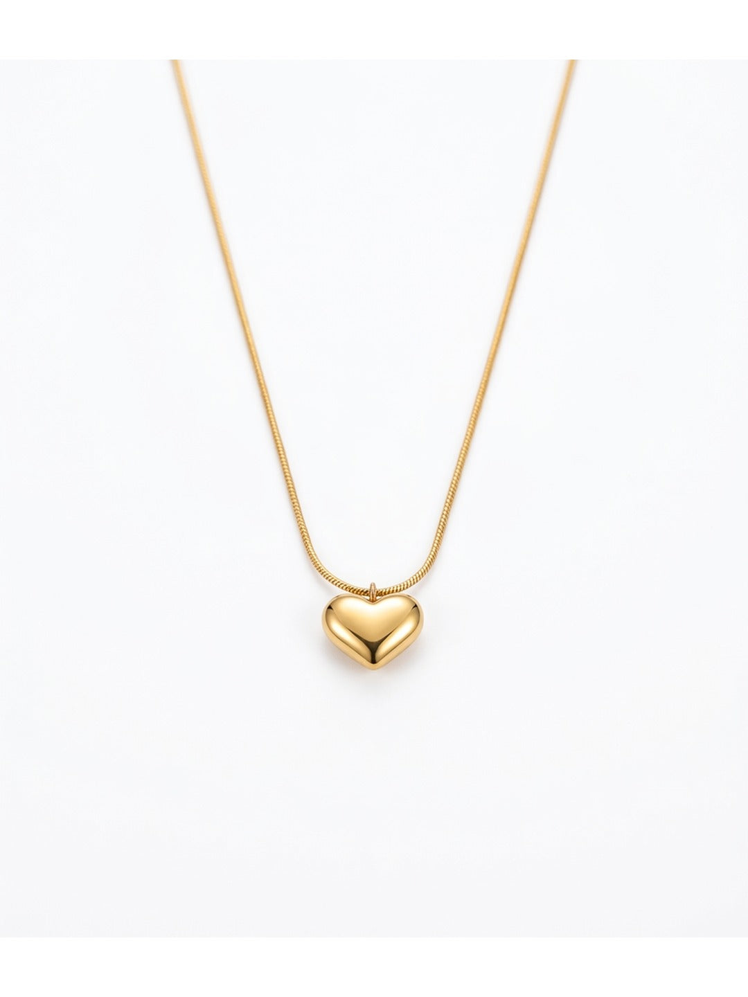 Rachiva 18K Gold Plated Puffy Heart Pendant Necklace