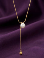 Rachiva 18K Gold Plated Pearl Lariat Necklace