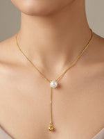 Rachiva 18K Gold Plated Pearl Lariat Necklace