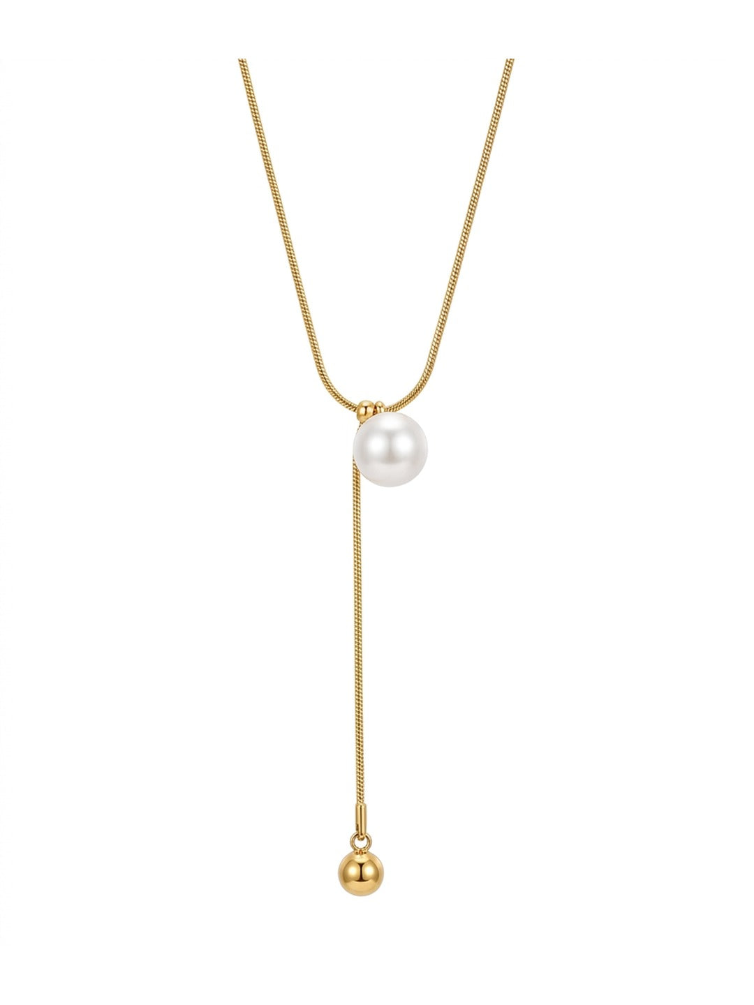 Rachiva 18K Gold Plated Pearl Lariat Necklace
