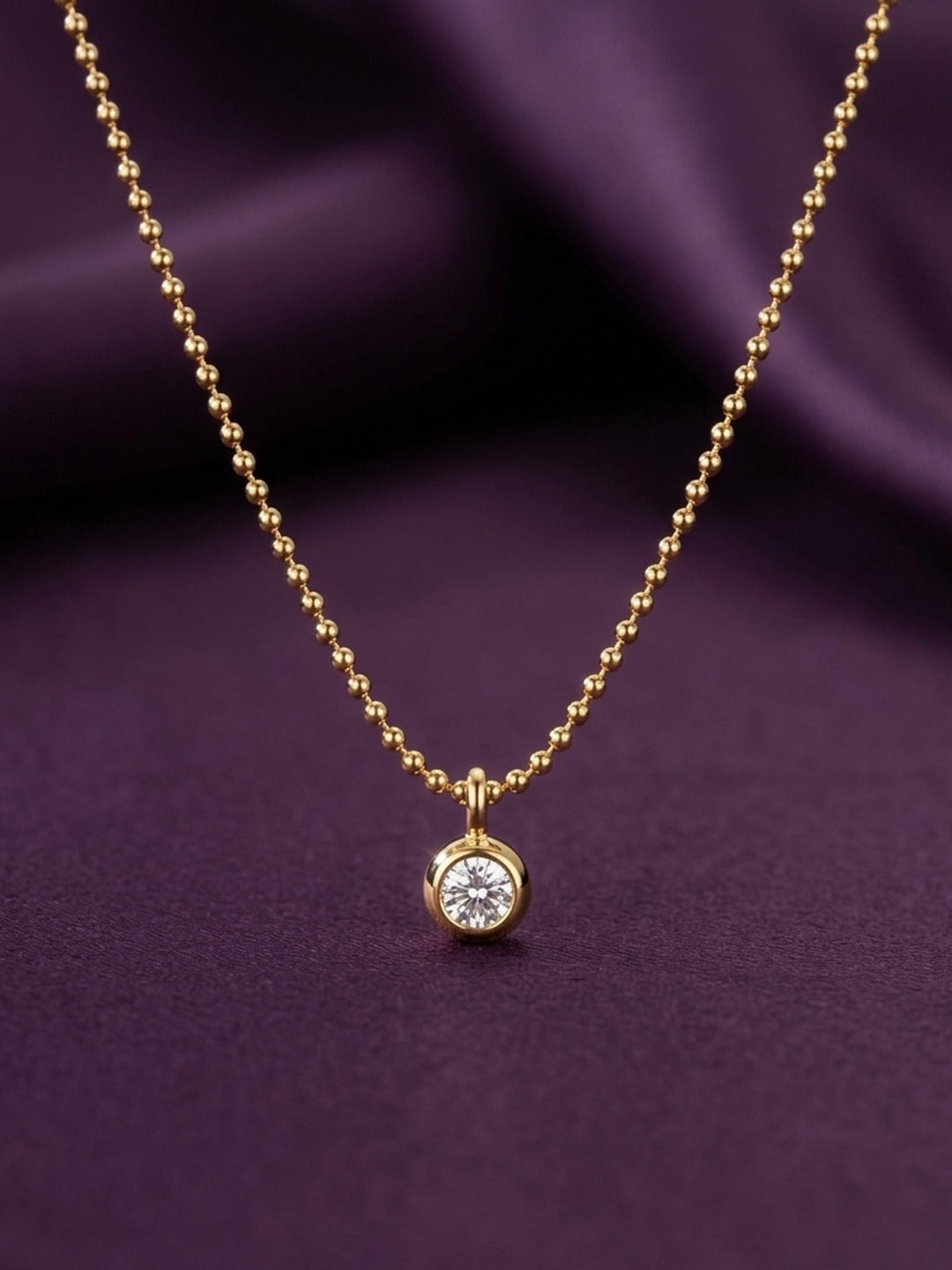 Rachiva 18K Gold Plated Solitaire Pendant Necklace