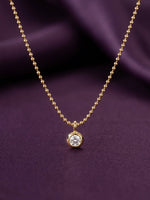 Rachiva 18K Gold Plated Solitaire Pendant Necklace