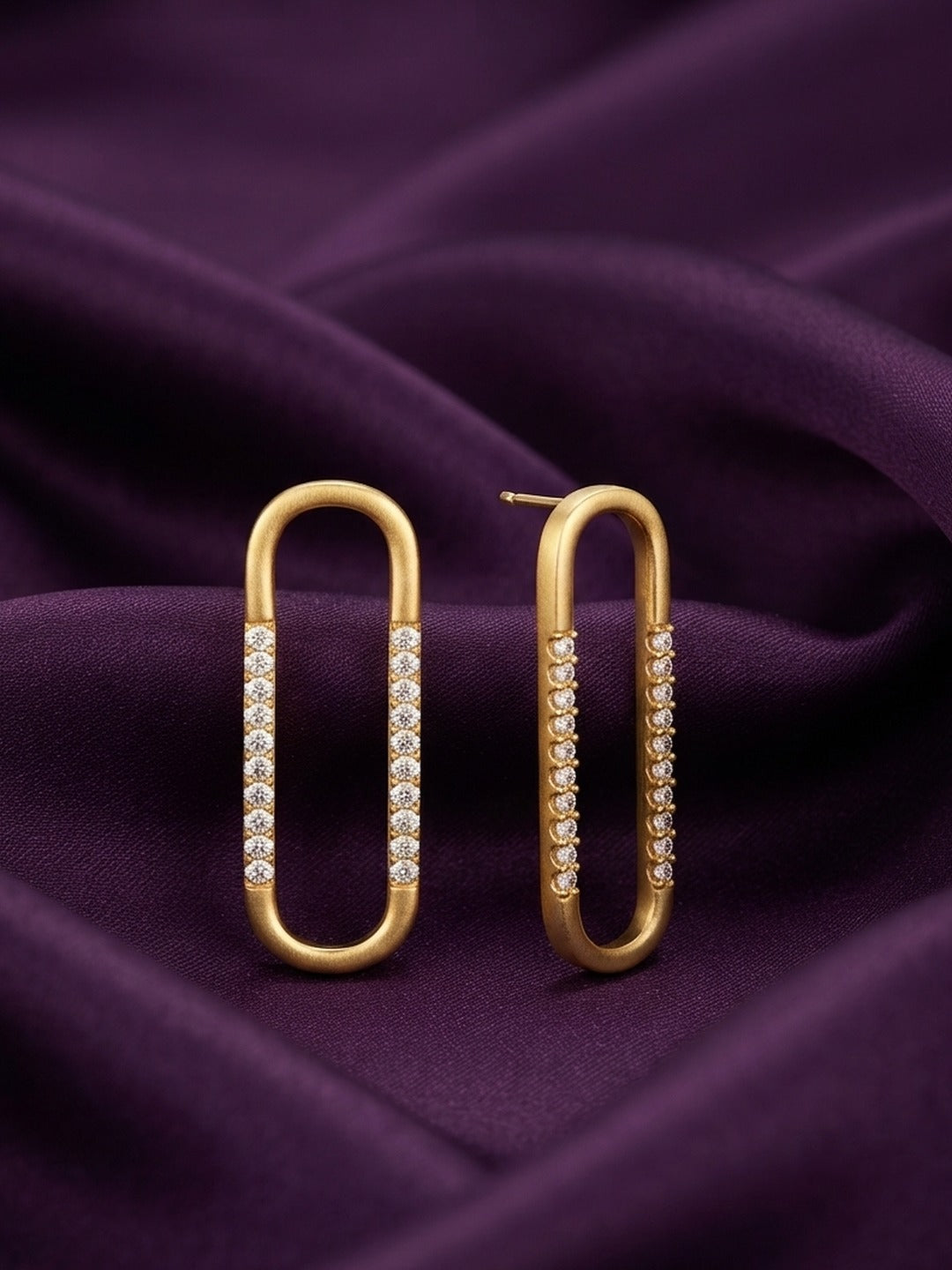 Rachiva 18K Gold Plated Pear Zircon Drop Stud Earrings