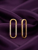Rachiva 18K Gold Plated Pear Zircon Drop Stud Earrings