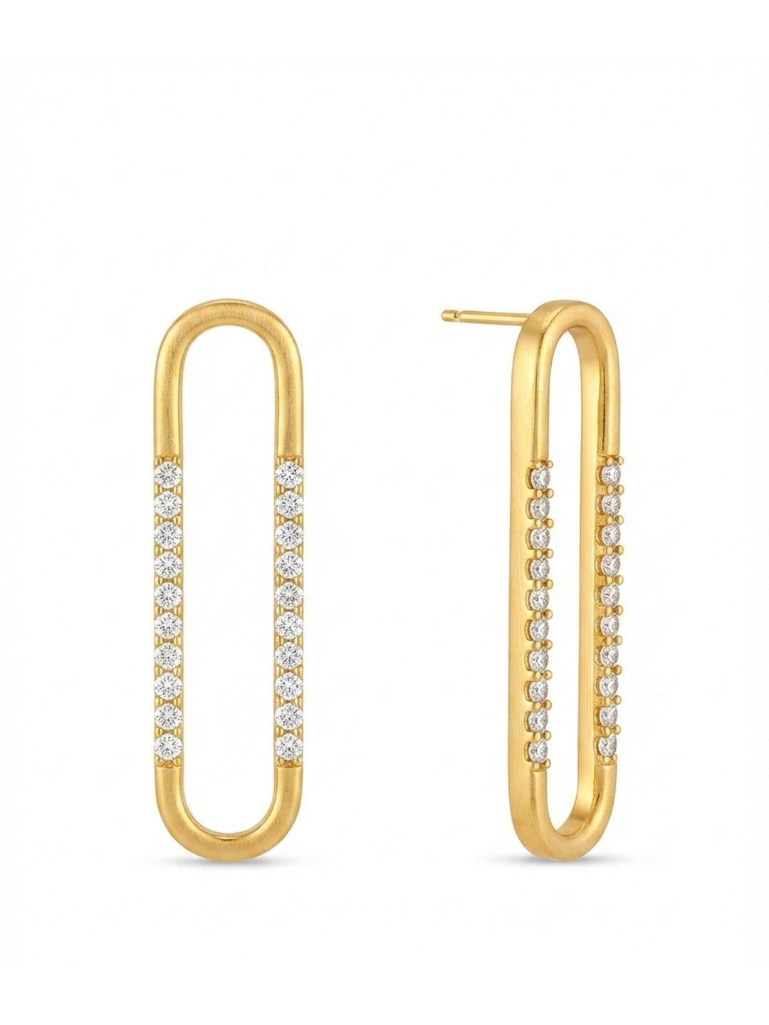 Rachiva 18K Gold Plated Pear Zircon Drop Stud Earrings