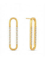 Rachiva 18K Gold Plated Pear Zircon Drop Stud Earrings