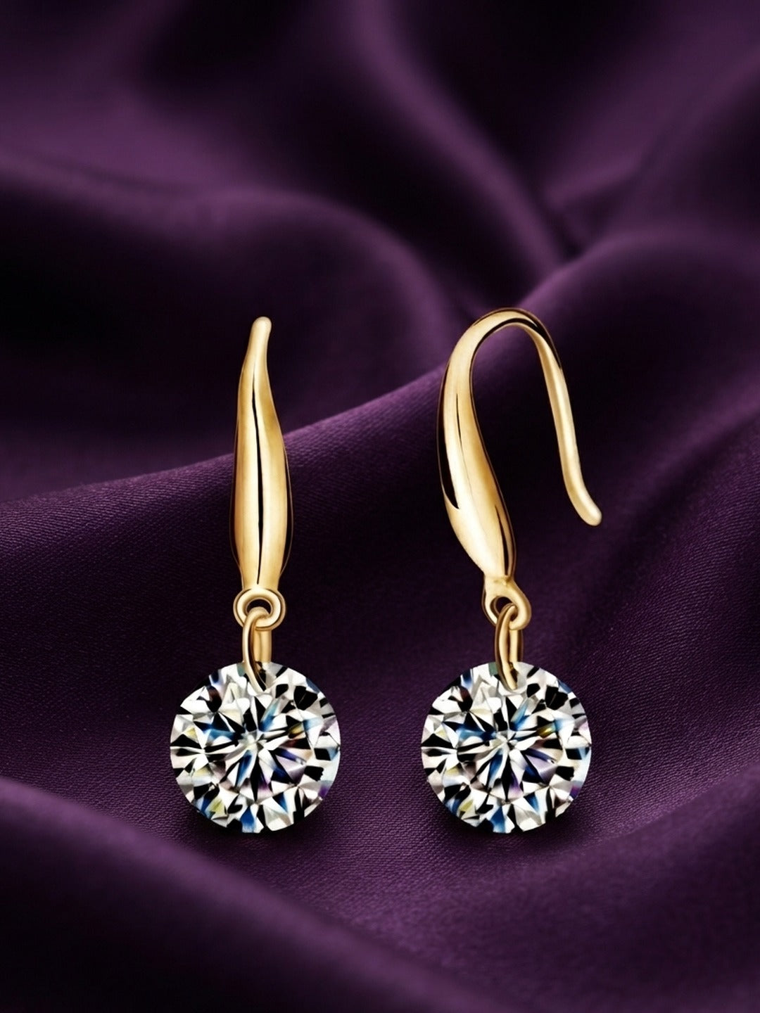Rachiva 18K Rose Gold Plated Cubic Zirconia Drop Earrings