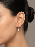 Rachiva 18K Gold Plated Blue Topaz Rectangle Drop Earrings