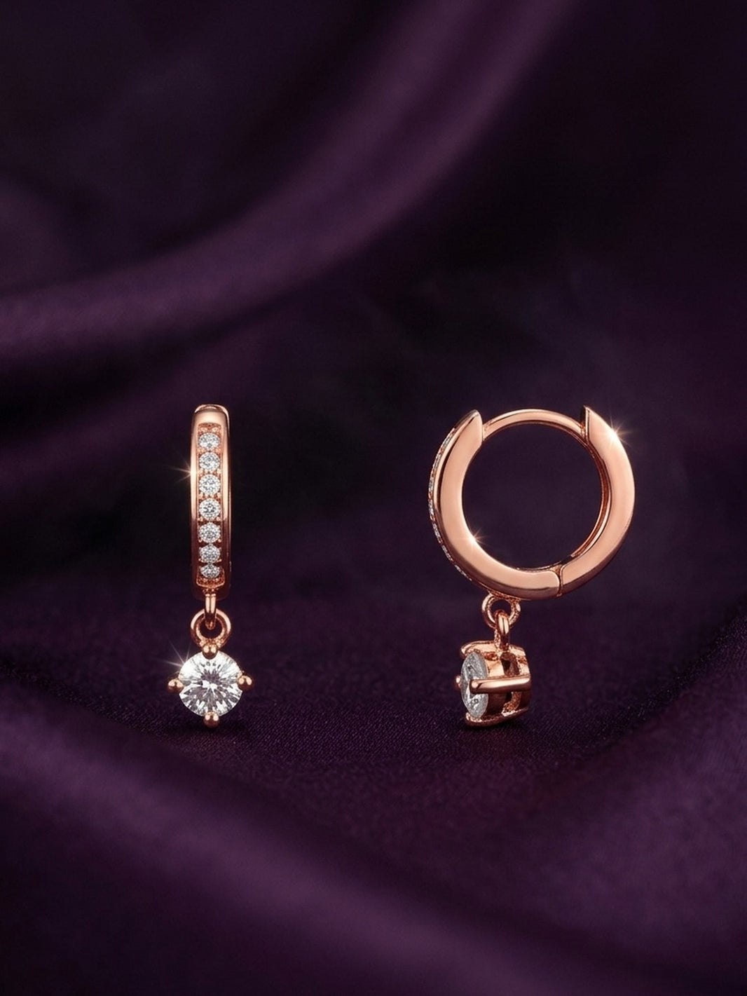 Rachiva 18K Gold Plated Blue Topaz Rectangle Drop Earrings