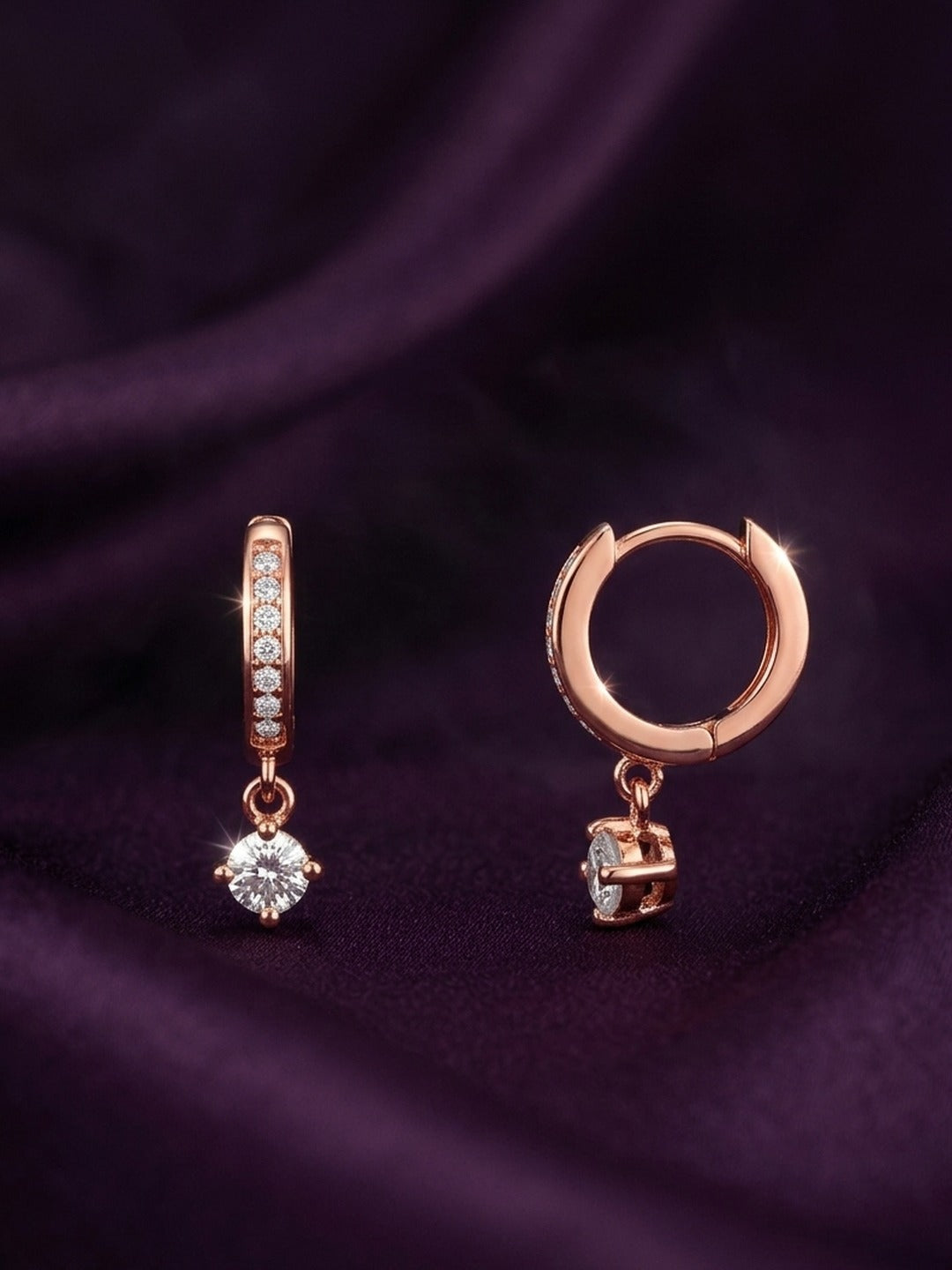 Rachiva 18K Gold Plated Blue Topaz Rectangle Drop Earrings