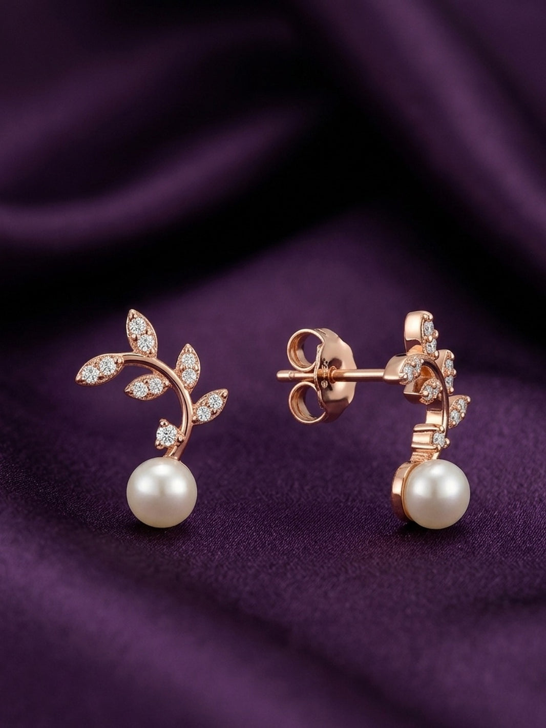 Rachiva 18K Rose Gold Plated Zircon Solitaire Drop Earrings