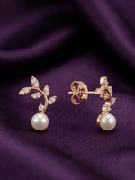 Rachiva 18K Rose Gold Plated Zircon Solitaire Drop Earrings