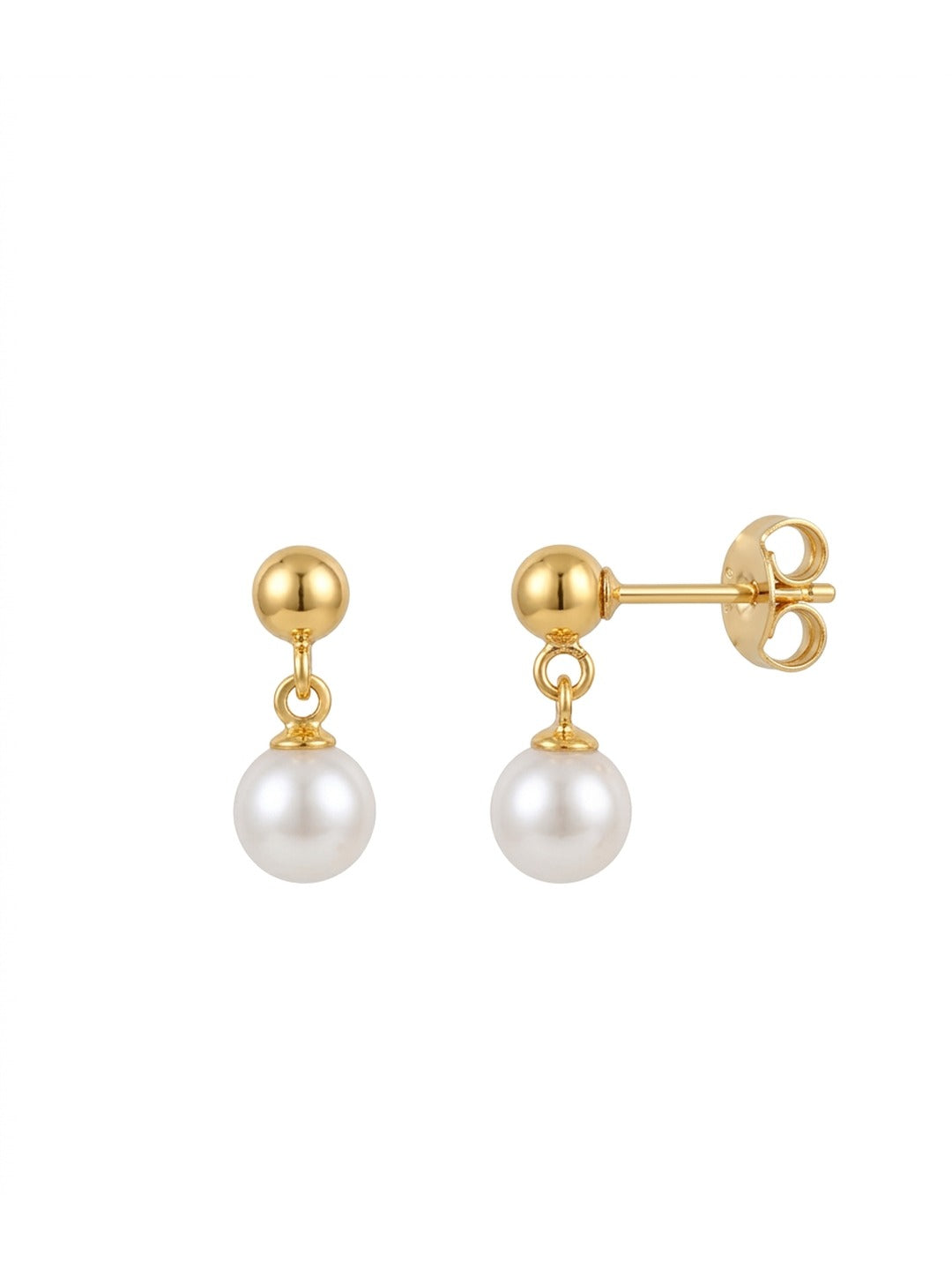 Rachiva 18K Rose Gold Plated Leaf Pearl Stud Earrings