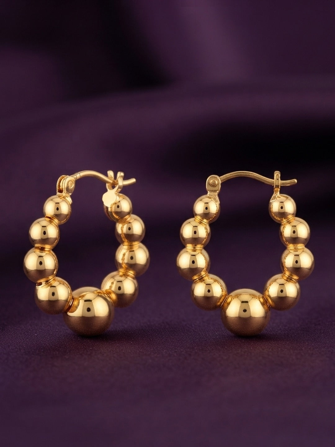 Rachiva 18K Gold Plated Zircon Hoop Drop Earrings