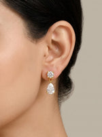 Rachiva 18K Rose Gold Plated CZ Leaf Huggie Hoop Earrings