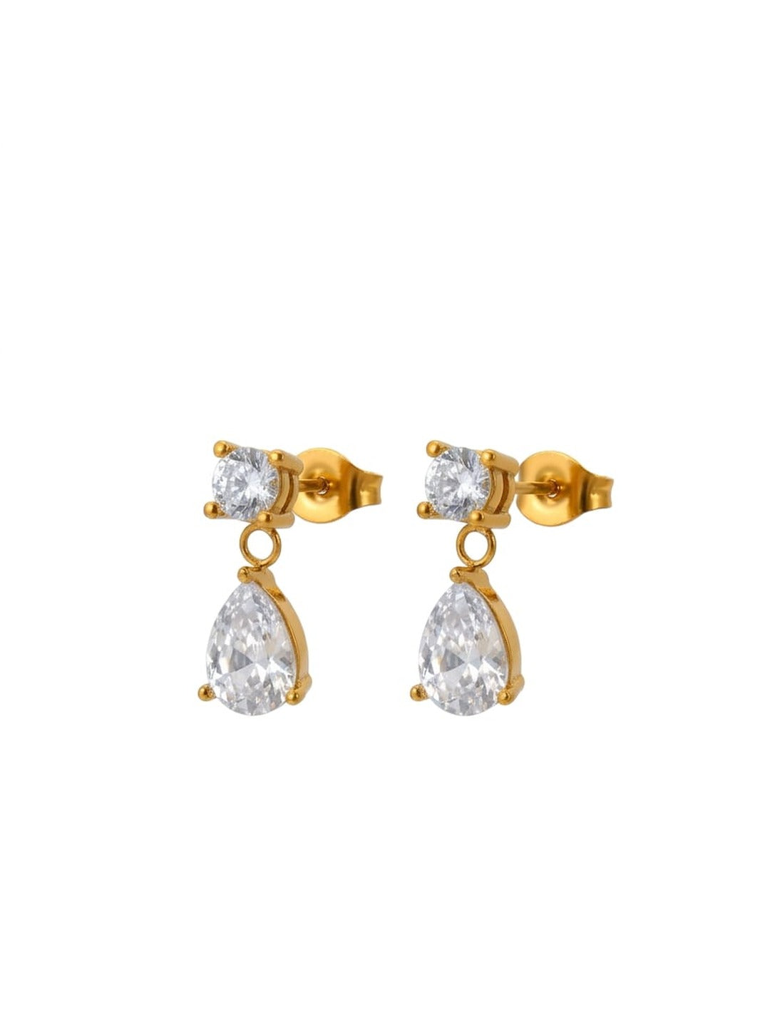 Rachiva 18K Rose Gold Plated CZ Leaf Huggie Hoop Earrings