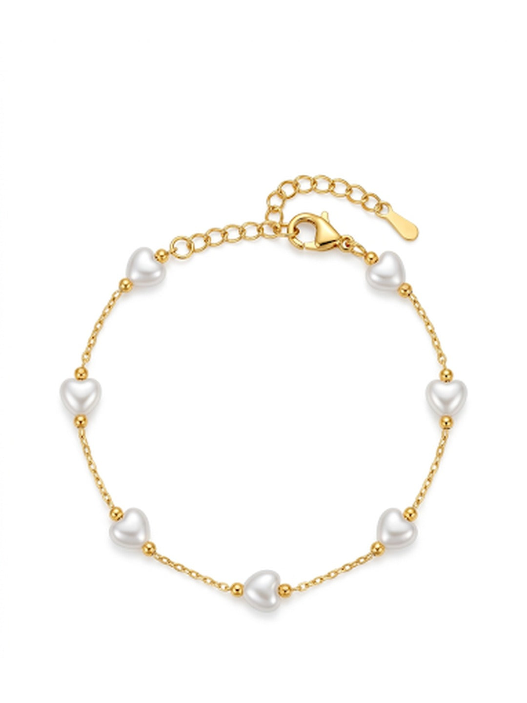 Rachiva 18K Gold Plated Pearl Charm Chain Bracelet