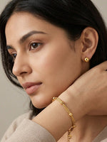 Rachiva 18K Gold Plated Gold Mesh Ball Bracelet