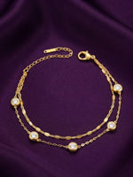 Rachiva 18K Gold Plated Zircon Charm Bracelet
