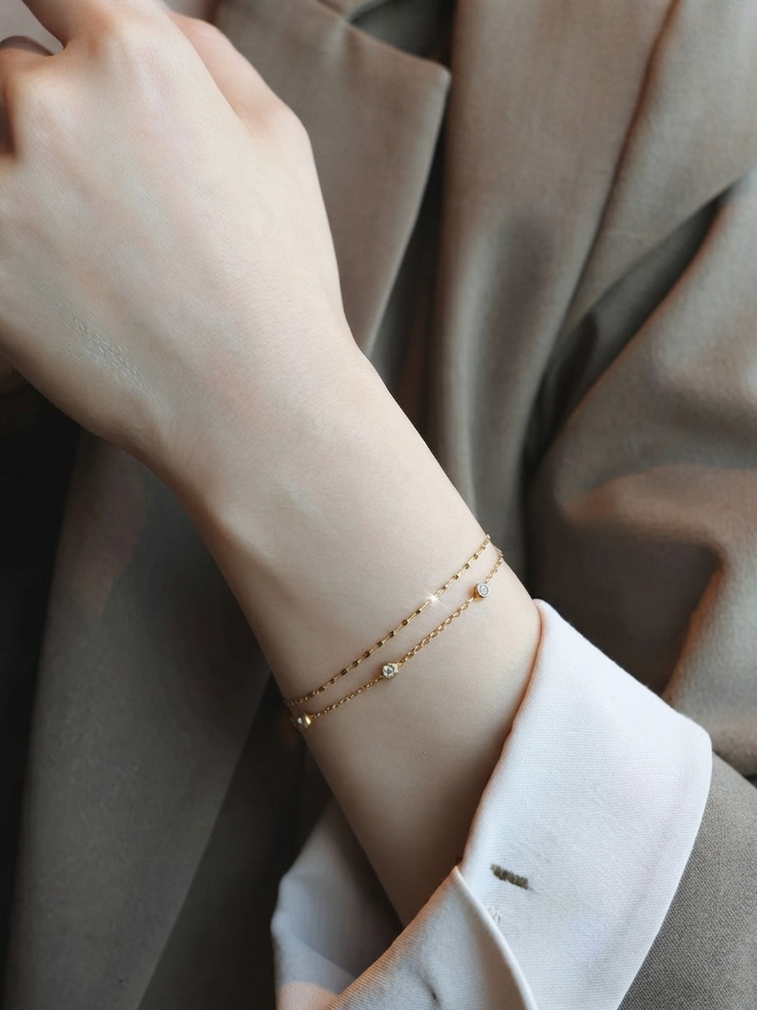 Rachiva 18K Gold Plated Zircon Charm Bracelet