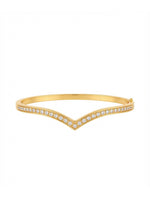 Rachiva 18K Gold Plated Pave CZ Chevron Cuff Bracelet