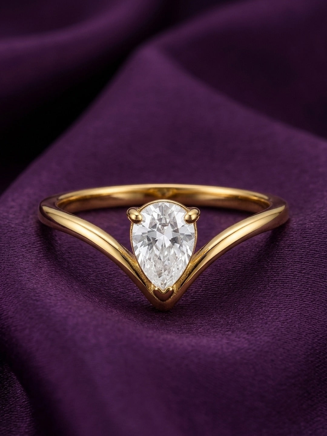 Rachiva 18K Gold Plated Round CZ Bezel Band Ring - Size 6