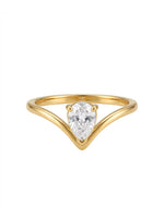 Rachiva 18K Gold Plated Round CZ Bezel Band Ring - Size 6