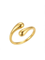 Rachiva 18K Gold Plated Pear Solitaire V-Shape Ring
