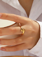 Rachiva 18K Gold Plated Pear Solitaire V-Shape Ring