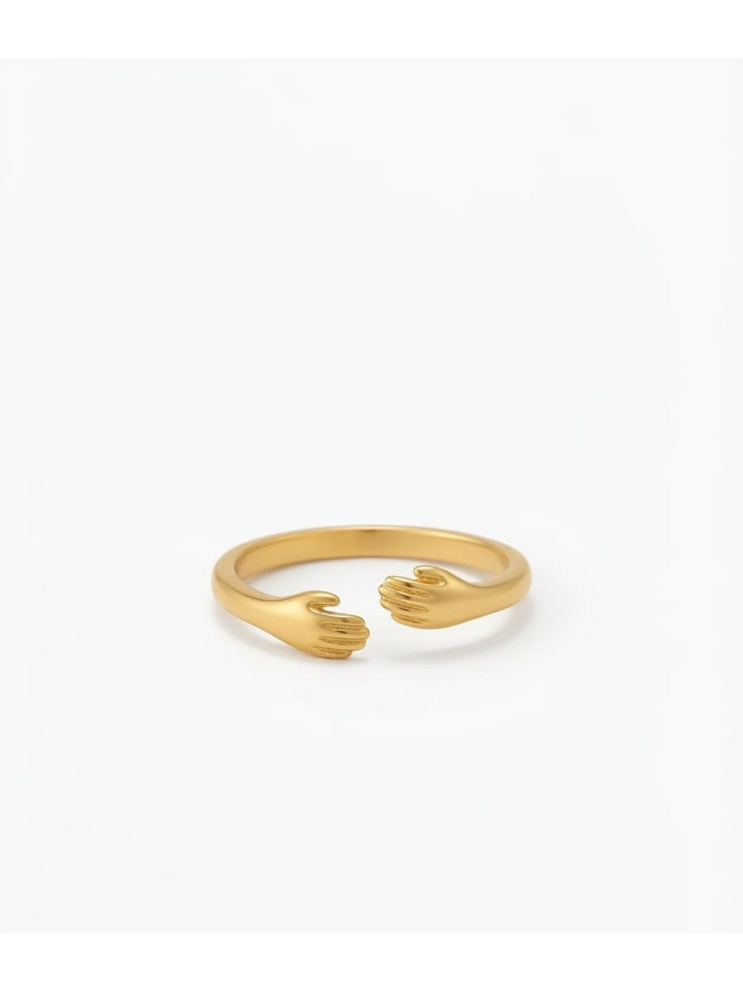 Rachiva 18K Gold Plated Faceted Textured Band Ring - Size 6