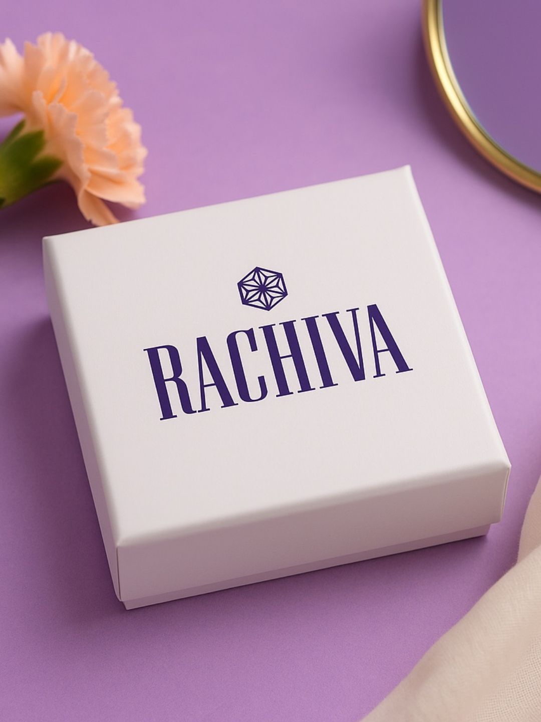 Rachiva 18K Gold Plated CZ Solitaire Pendant Necklace & Hoop Earring Set