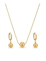 Rachiva 18K Gold Plated Ball Pendant Necklace & Earring Set
