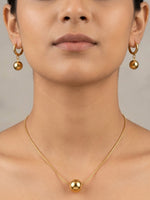 Rachiva 18K Gold Plated Ball Pendant Necklace & Earring Set