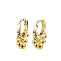 925 Sterling Silver Ball Charm Huggie Hoop Earrings