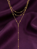 18K Gold Plated Triple Layer Ball Drop Necklace