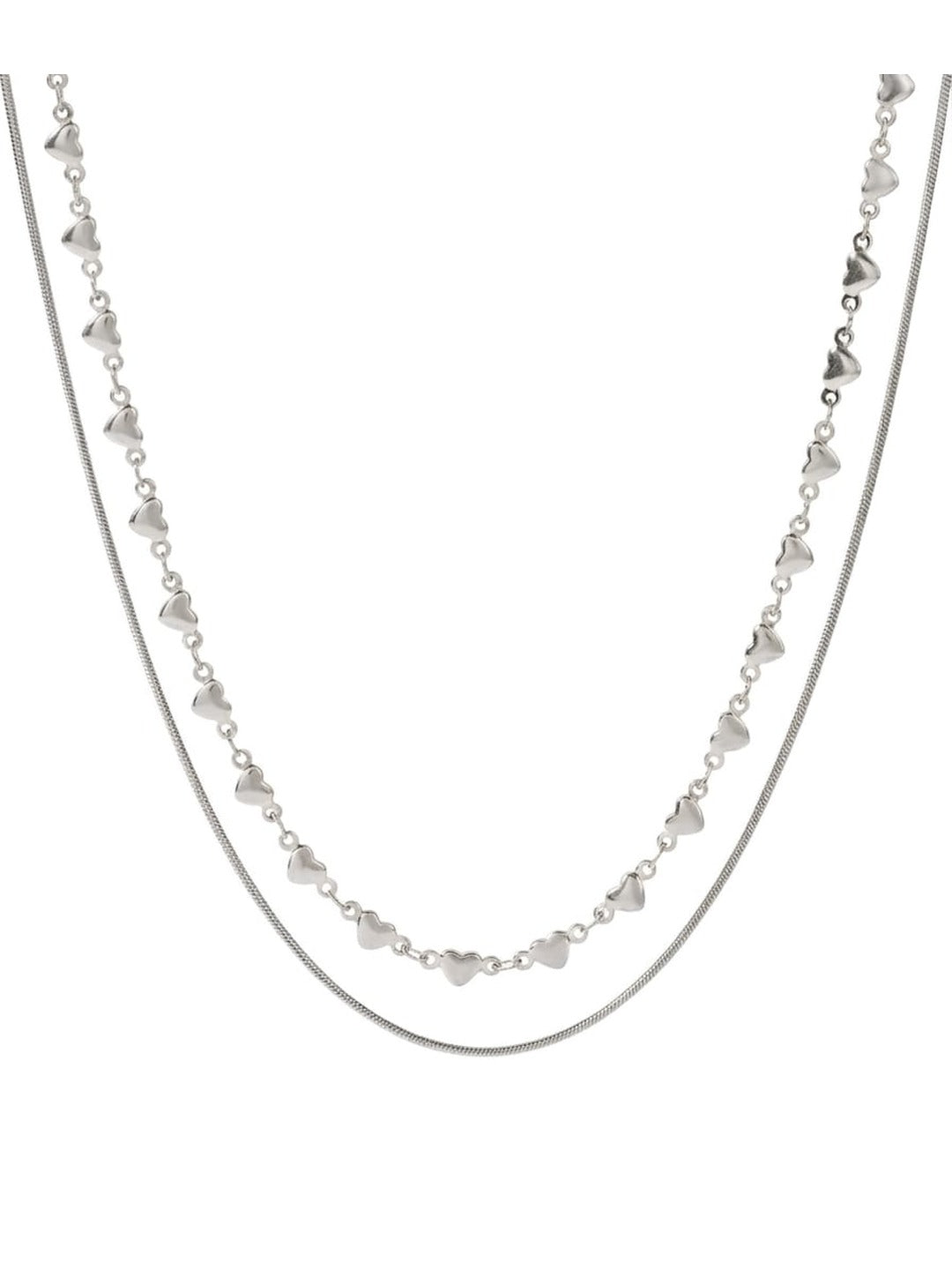 Layered Heart Chain Necklace