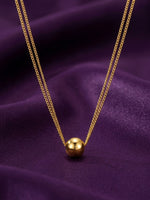 18K Gold Plated Double Chain Ball Pendant Necklace