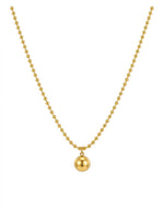 18K Gold Plated Ball Chain Drop Pendant Necklace
