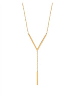 18K Gold Plated V-Bar Lariat Necklace